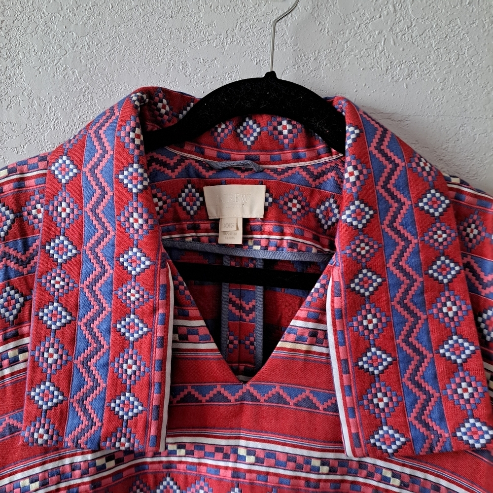 J. Crew Quilted Pullover Geometric Pattern - Picture 3 of 5